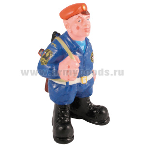 Фигурка гипсовая МЧСник с АК за спиной (в синей форме)