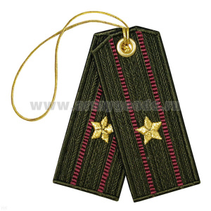 Брелок вышитый Погончики ВВ оливковые (майор)