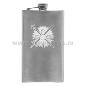 Фляга нерж/ст с лазерной гравировкой ГРУ (8, 9 или 10 OZ;  240, 270 или 300 мл)