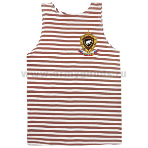 Майка-тельняшка кулирка краповая вышитая ВВ МВД (Медведь)