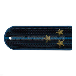 Погоны Юстиция н/о темно-синие (васильк. кант) 1 васильк. пр. вышит. канителью (ст.лейтенант)