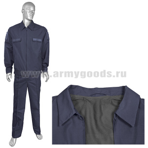 Костюм лет. МО офисный синий (ткань Rip-Stop) ТУ 858-6291-2013 МПА-35-01 (М) подкладка сетка р-ры с 42 по 60