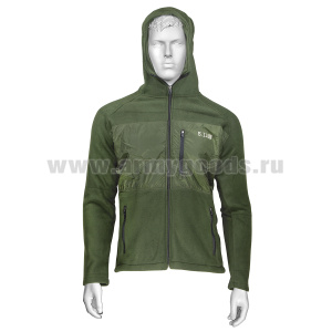 Кофта тактическая 5.11 флисовая с капюшоном оливковая
