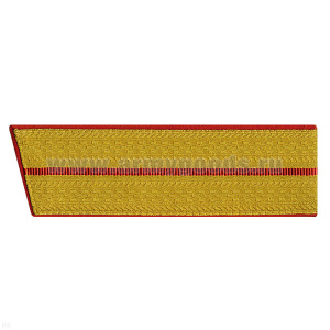 Погоны парадные зол. мет. со скосом красн 1 пр. 17 см