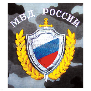 Футболка с вышивкой на груди МВД России (щит) сер. КМФ