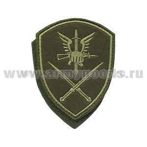 Шеврон вышит. Росгвардия Северо-Кавказский ВО (Органы управления сил специального назначения) полевой на липучке