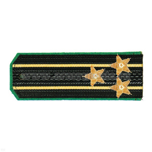 Погоны МЧПВ черн. с зел. кантом с 2 желт. просв., вышит. канителью (полковник)