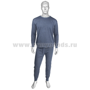 Термобелье синее (фуфайка и кальсоны; 85%полиэстер, 15% хлопок)