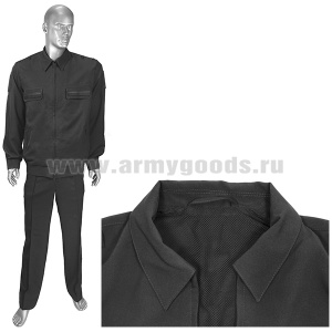 Костюм лет. МО офисный черный (ткань "габардин") р-ры с 40 по 60