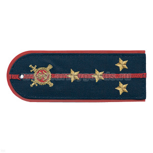Погоны «машинная вышивка» из рубаш. ткани Полиция темно-синие с вышит. эмблемой (капитан) пластик