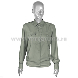Рубашка форм. офиц. женская (дл.рук.) оливковая р-ры с 43