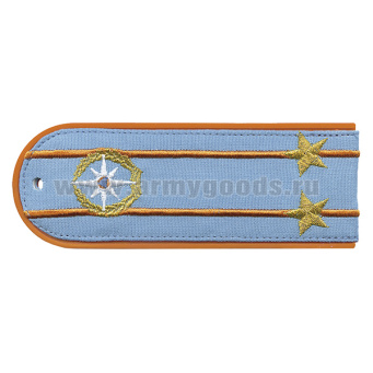 Погоны «машинная вышивка» из рубаш. ткани МЧС голубые с вышит. эмблемой (подполковник) пластик