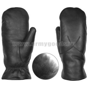 Рукавицы кожаные Женские (нат.мех) НМ 183Ж