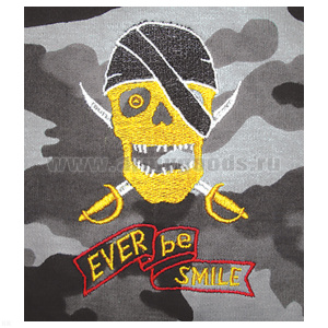 Футболка с вышивкой на груди Ever be smile, сер. КМФ