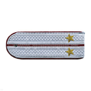 Погоны ФСИН светло-серые с крап. кантом с 1 крап. просв. на рубашку, вышит. канителью (лейтенант)