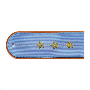 Погоны МЧС голуб. с оранж. кантом на рубашку, вышит. канителью (ст. прапорщик)