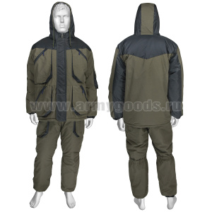 Костюм зим. "Космос" коричнево-черный (фольгированный подклад на куртке)