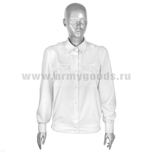 Рубашка форм. офиц. женская (дл.рук.) белая  р-ры с 43