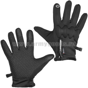 Перчатки тактические текcтильные черные (утепленные флисом)