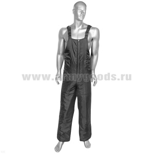 Брюки зимние (полукомбинезон) мод. N черные (ткань "оксфорд", утеплитель синтепон 200 гр/м2) 