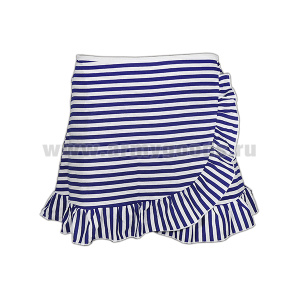 Юбка мини (белая в синюю полоску) на завязках 100% хлопок