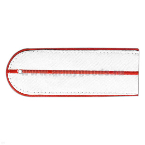 Погоны из рубаш. ткани белые с красн. кантом и 1 вышит. красн. пр. (Полиция) на рубашку