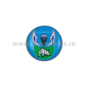 Значок мет. 7 гв. ВДД (мал., круглый, смола, на пимсе) бык