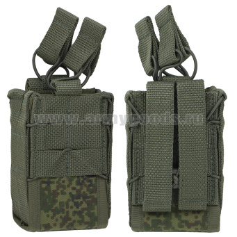 Подсумок открытого типа вертикальный для 2 маг АК ("русская цифра") (с системой крепления "MOLLE") 