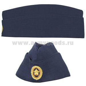 Пилотка ВВС синяя с вышитой кокардой РА (ткань Rip-Stop)