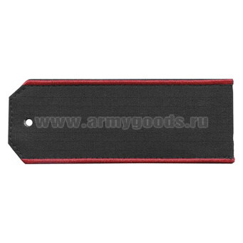 Погоны черн. (ткань Rip-Stop) с вышит. красным кантом (на костюм офисный) на пластике