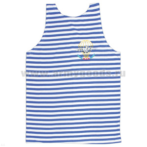 Майка-тельняшка кулирка голубая вышитая ВДВ (самолет)