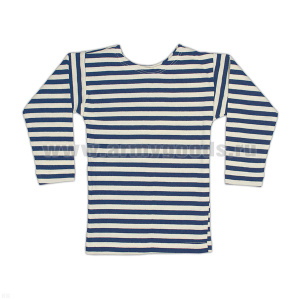 Тельняшка лет. х/б интерлок синяя (небеленая) детская р-ры с 32 по 42