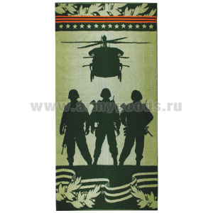 Пол-це махровое 3 спецназовца и вертолет (75х150 см)