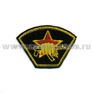 Шеврон вышит. Кулак с автоматом, люрекс