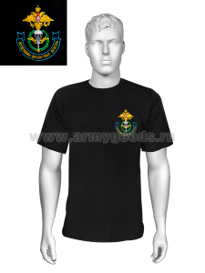 Футболка с вышивкой на груди ВДВ (орел) черн.