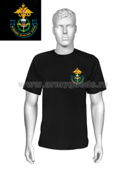 Футболка с вышивкой на груди ВДВ (орел) черн.