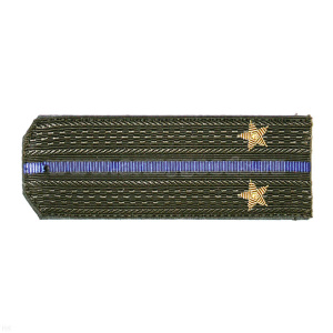 Погоны ФСБ ст/обр оливк. с 1 вас. просв., вышит. канителью (лейтенант)