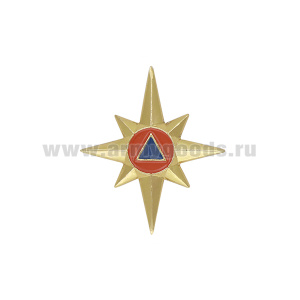 Значок мет. МЧС (роза ветров) на пимсе (фрачник)