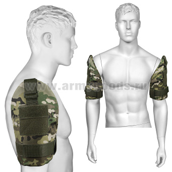Наплечники тактические малые защитные "мультикам" (бронеэлементы из СВМПЭ в комплекте)