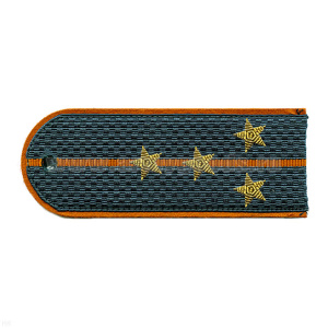 Погоны МЧС серо-синие с оранж. кантом с 1 оранж. просв. на китель, вышит. канителью (капитан)