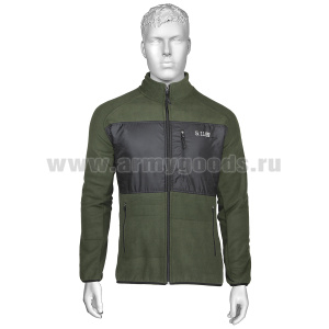 Кофта тактическая 5.11 флисовая без капюшона оливковая