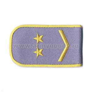 Погоны РЖД вышит. шелк. голубые (1 лычка 2 звезды)