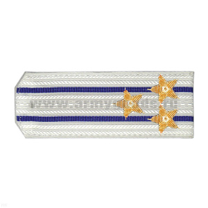 Погоны белые с 2 вас. просв., вышит. канителью (полковник)