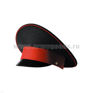Фуражка с высокой тульей КК черная с красным кантом
