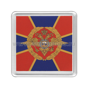 Магнит пластиковый Орел МВД на красно-синем кресте