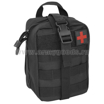 Чехол для аптечки тактический с красным крестом черный