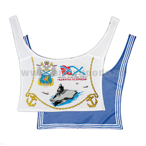 Гюйс ДМБ с рисунком ТАВКР Адмирал Кузнецов (шелк светлый)