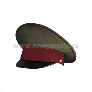 Фуражка с высокой тульей ВВ нов/обр повсед. (оливковая с краповым околышем и краповым кантом)