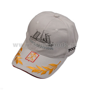 Бейсболка супервышивка Санкт-Петербург (на козырьке герб города) бежевая