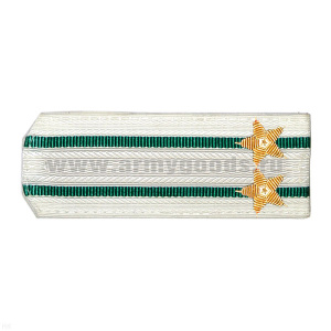 Погоны ПС ст/обр белые с 2 зел. просв., вышит. канителью (подполковник)